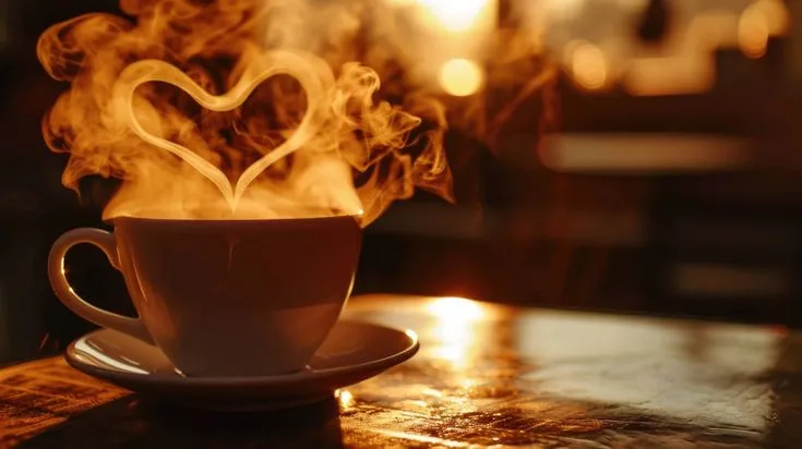 Warm tea and coffee in a cozy setting